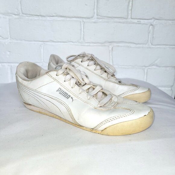 PUMA Shoes Roma Basic Junior Trainers White/Light Grey Size 4.5 - Picture 1 of 9